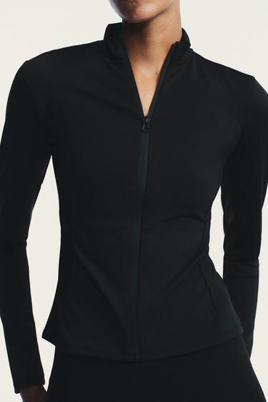 Zara SEAMLESS POLYAMIDE JACKET - Black