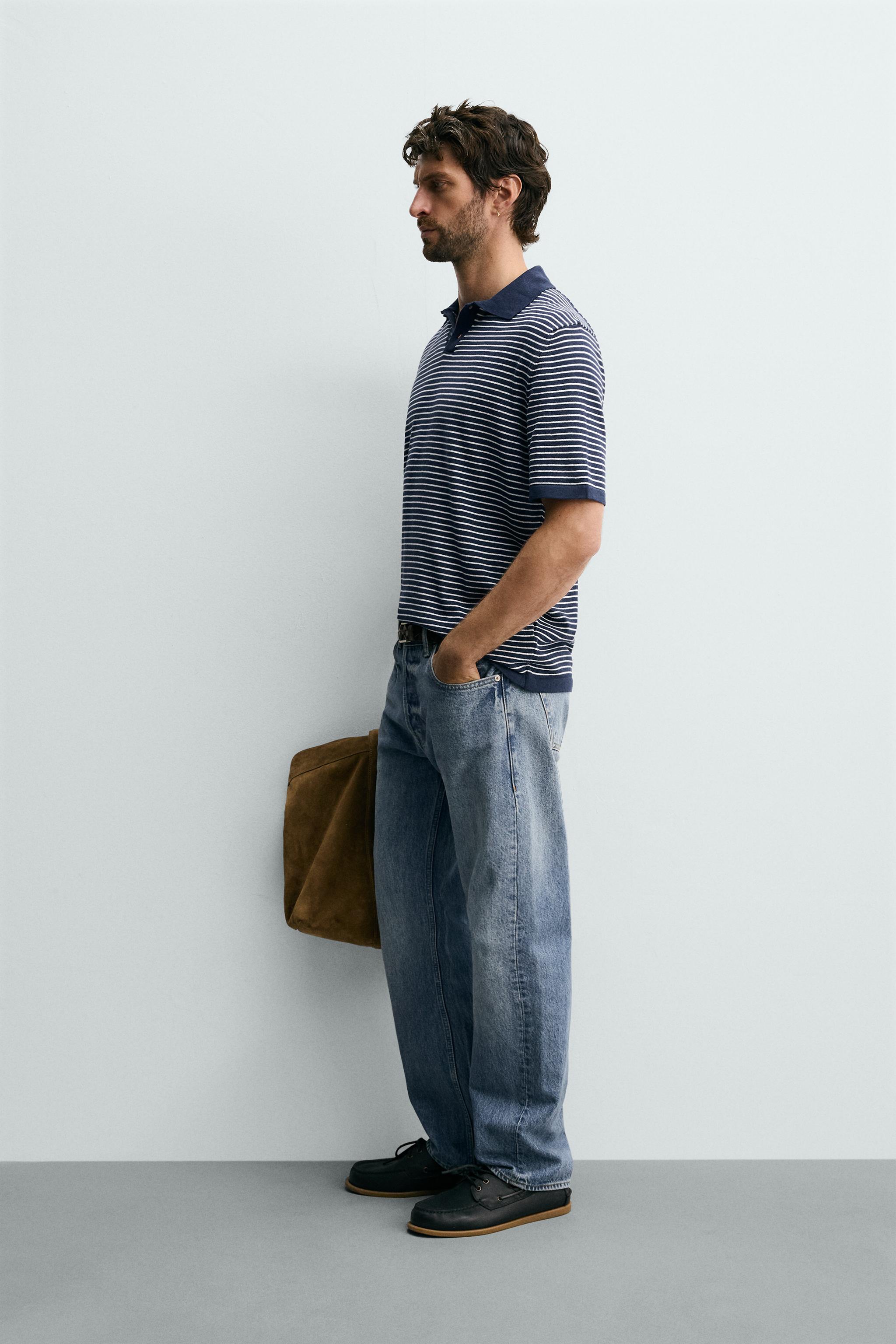 STRIPED JACQUARD KNIT POLO