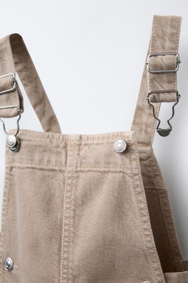 LONG FLORAL PRINT TWILL DUNGAREES - Mid-ecru by Zara - Image 2