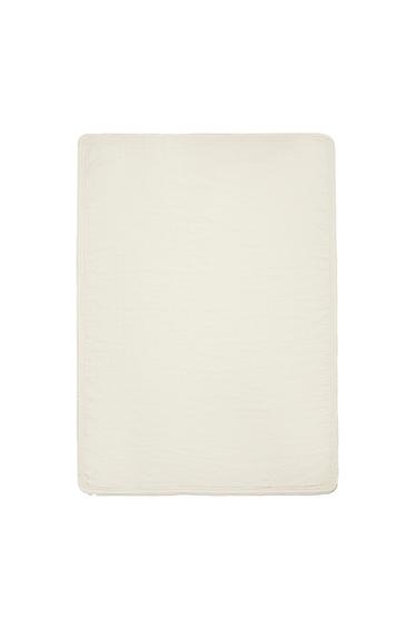CHILDREN’S MUSLIN BLANKET WITH LACE TRIM - Ecru by Zara