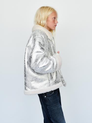 CAZADORA DOBLE FAZ METALIZADA - Plata de Zara