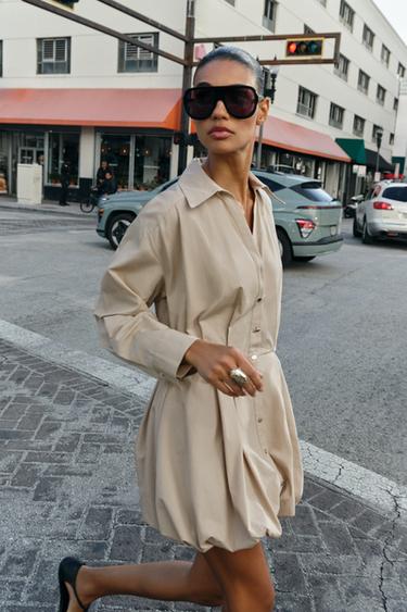 ROBE COURTE BALLON - Beige de Zara - Image 5