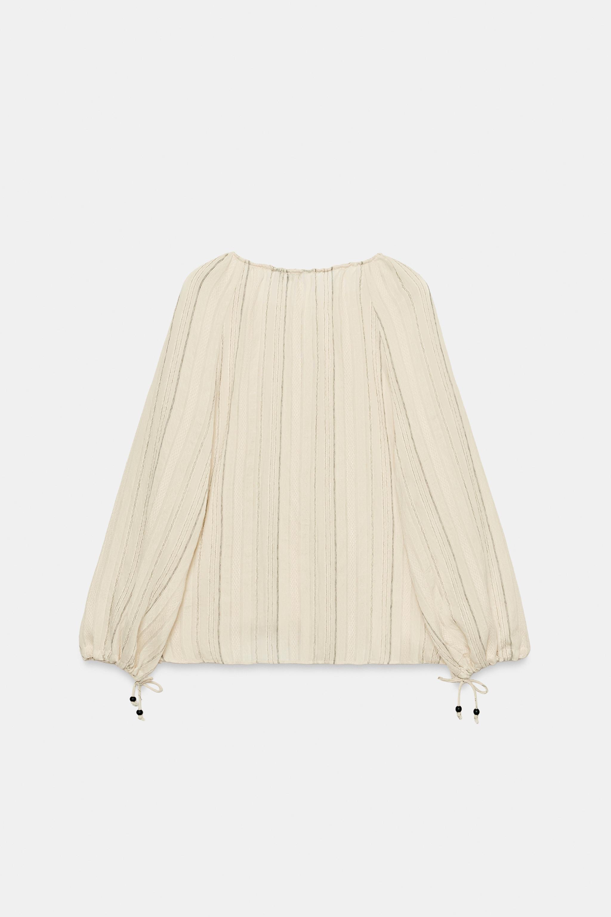 STRIPED BLOUSE WITH BOWS