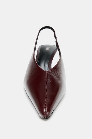 CHAUSSURES OUVERTES À L'ARRIÈRE EN CUIR - Bordeaux de Zara - Image 2
