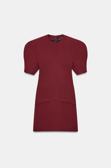 ZW COLLECTION SHORT DRESS - Burgundy by Zara