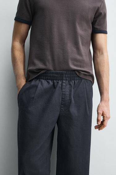 WASHED RELAXED FIT TROUSERS - Grey / Blue by Zara - Image 4