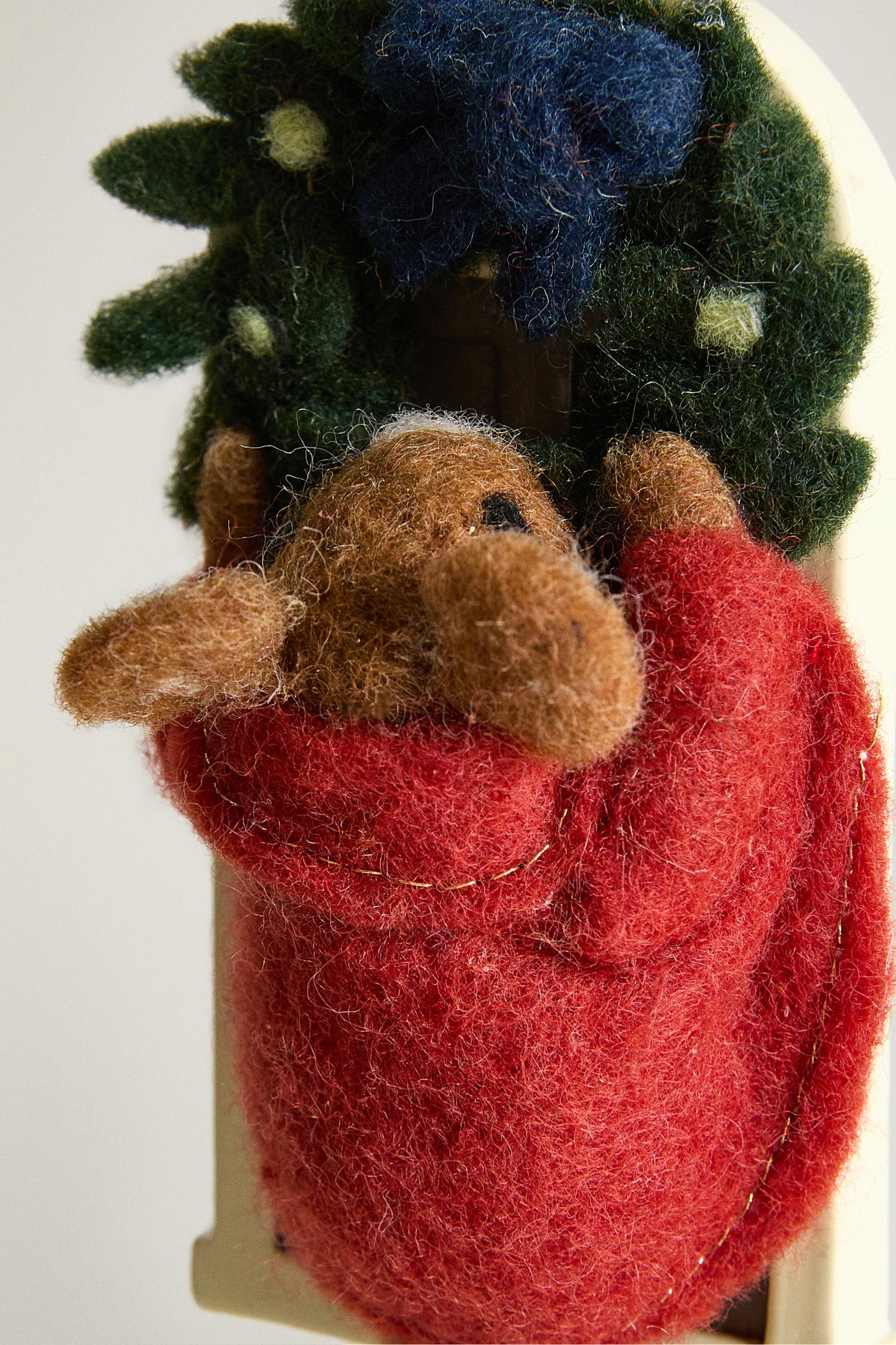 Ёлочные украшения Zara Mouse with Wreath Christmas Tree Decoration, цвет: Разноцветный — фото 3