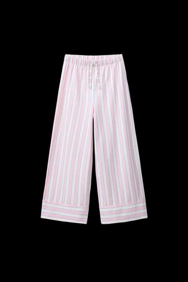 HOSE MIT WEITEM BEIN UND STREIFEN - Rosa von Zara - Bild 0