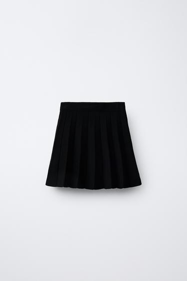 PLEATED KNIT SKIRT - Black by Zara - Image 1