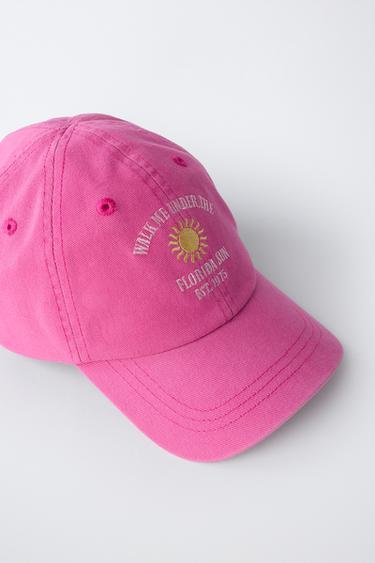 GORRA EFECTO LAVADO BORDADO - Rosa de Zara