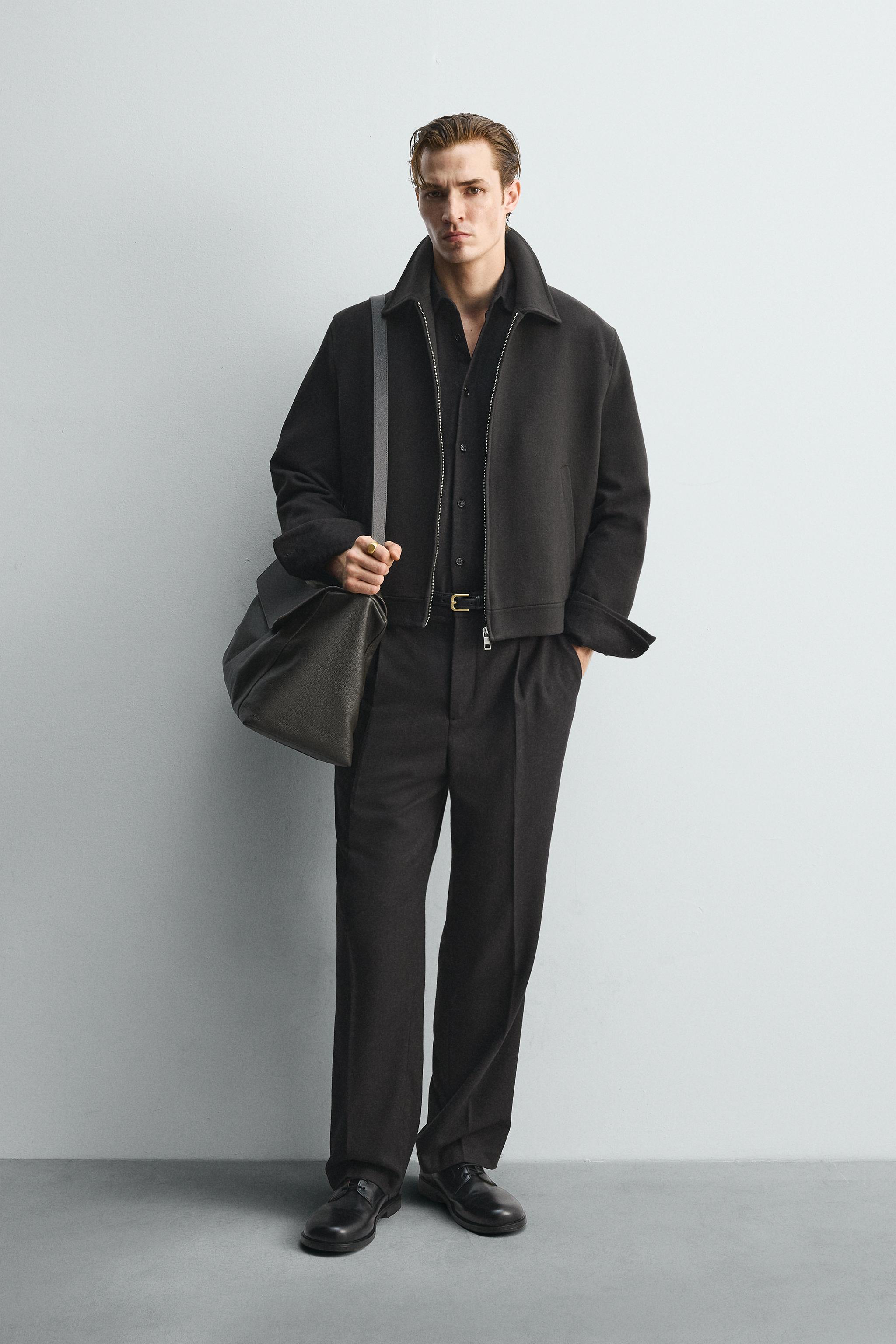 LIMITED EDITION WOOL BLEND CROPPED JACKET - Brown | ZARA South Africa