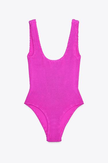 TEXTURED SWIMSUIT - Fuchsia by Zara