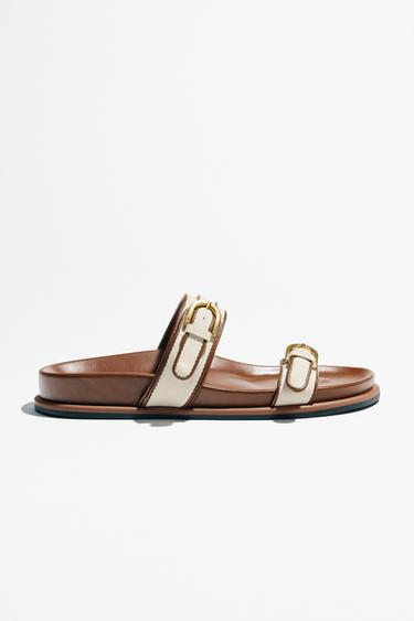 STRAPPY BUCKLE SANDALS - Brown by Zara