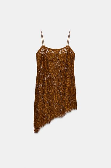 ZW COLLECTION LIMITED EDITION LACE STRAPPY TOP - Mustard by Zara