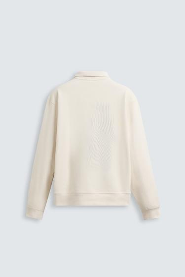 SWEAT COL ZIPPÉ BASIQUE - Blanc cassé de Zara - Image 6