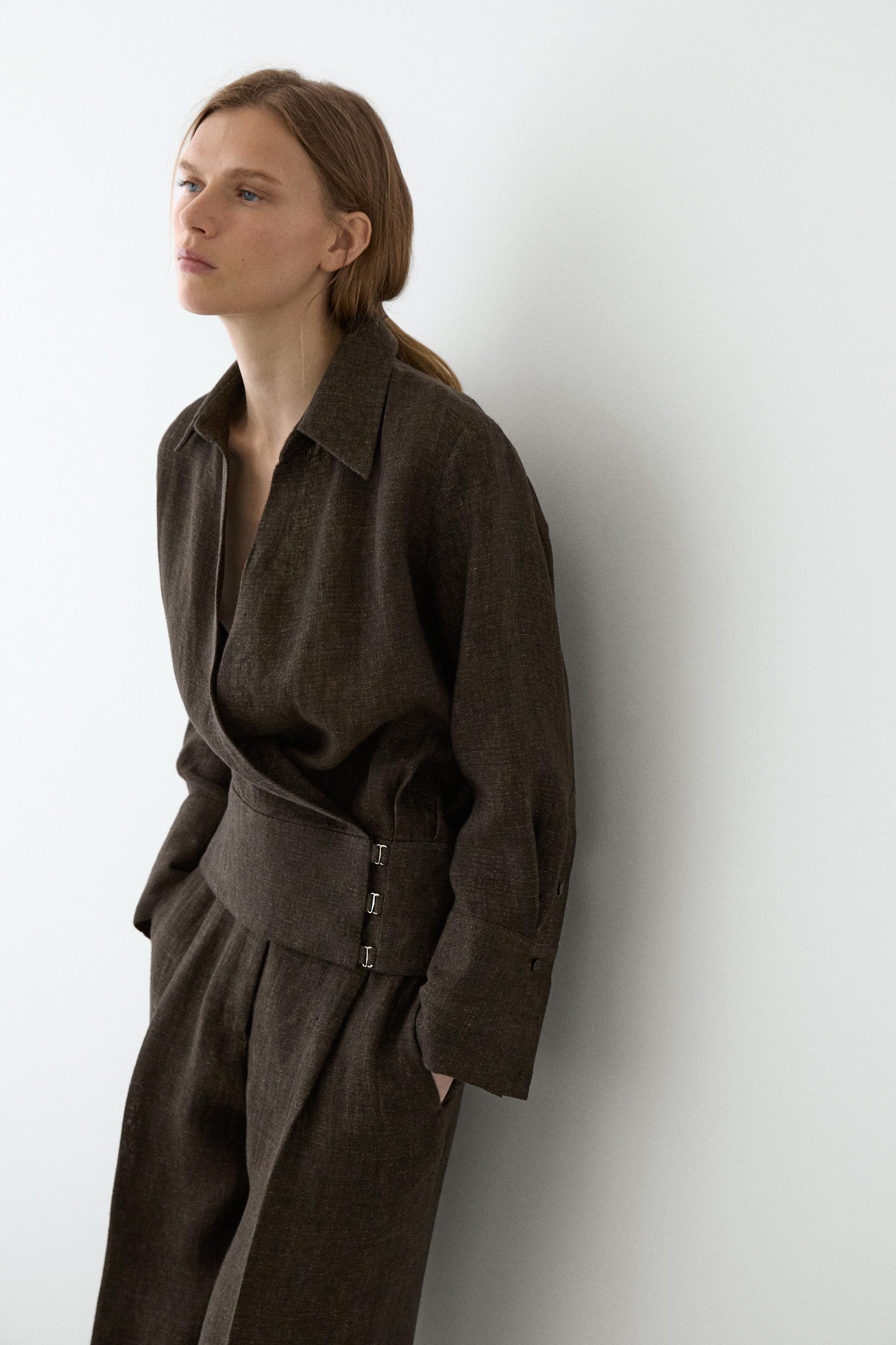 Surchemise total look lin mélangé
