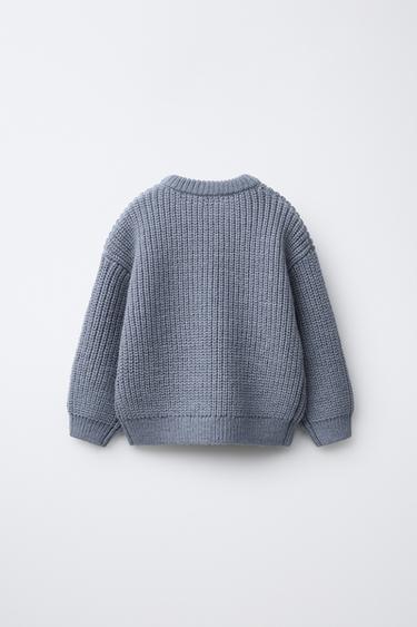PULL EN GROSSE MAILLE - Bleu clair de Zara - Image 1