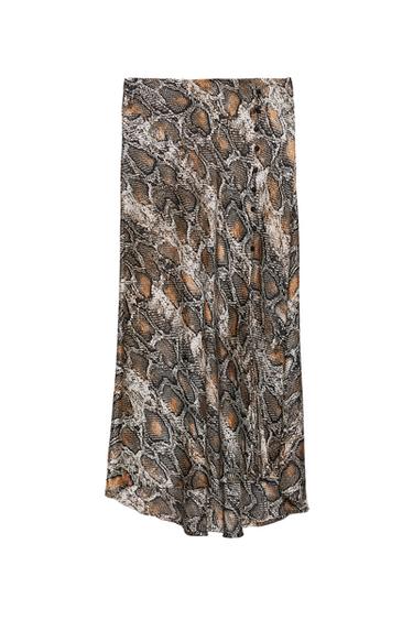 FALDA MIDI ESTAMPADO SERPIENTE