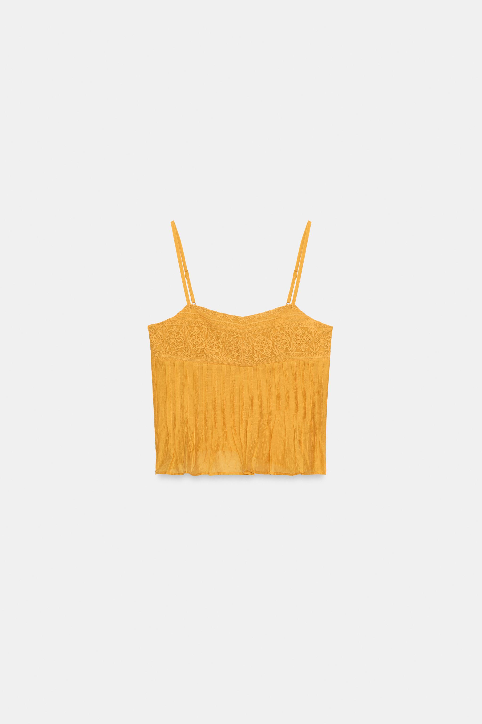 EMBROIDERED STRAPPY TOP - White | ZARA India