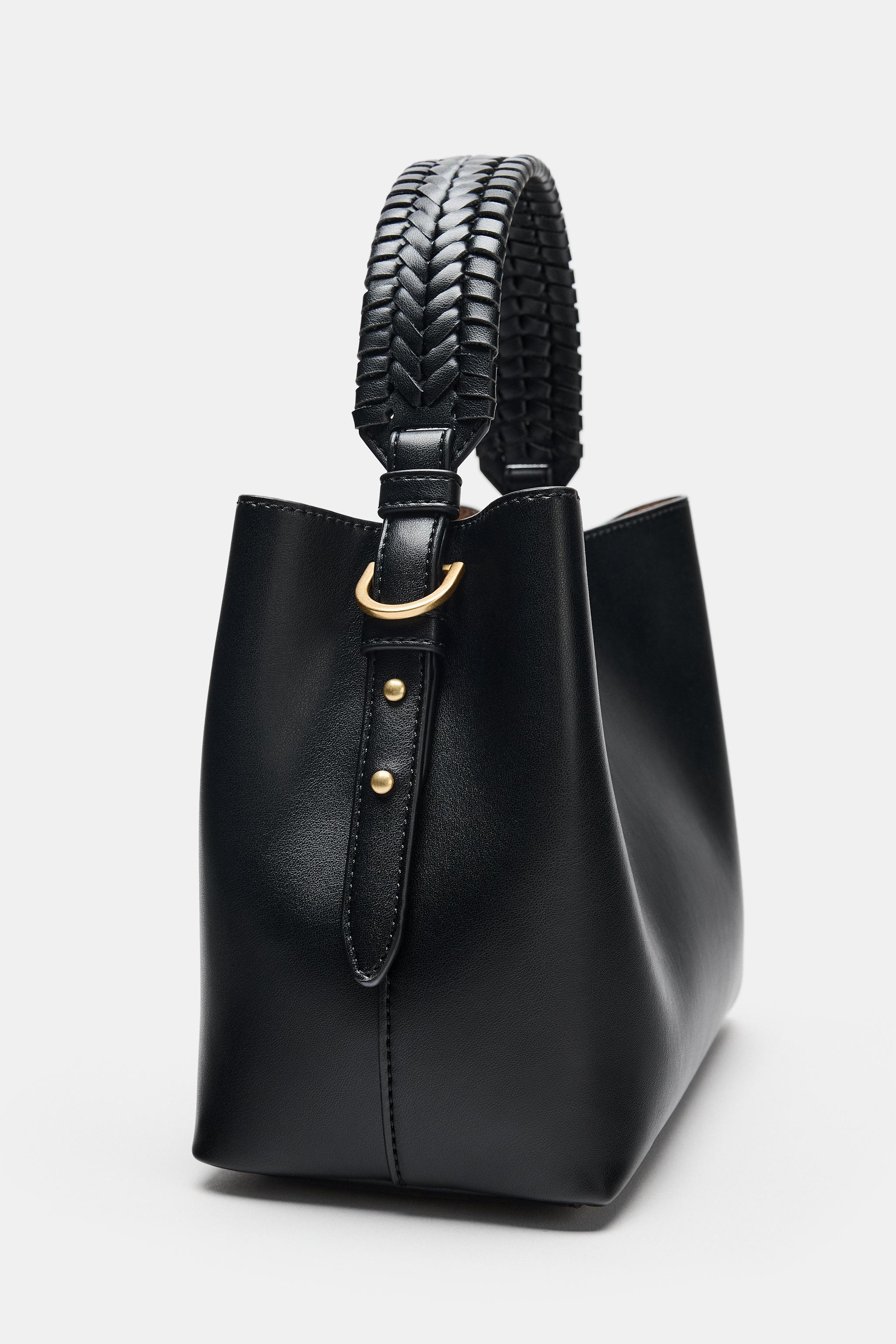 ZARA ハンドルバッグ　黒 BRAIDED HANDLE HANDBAG - Black | ZARA Curaçao / Curazao