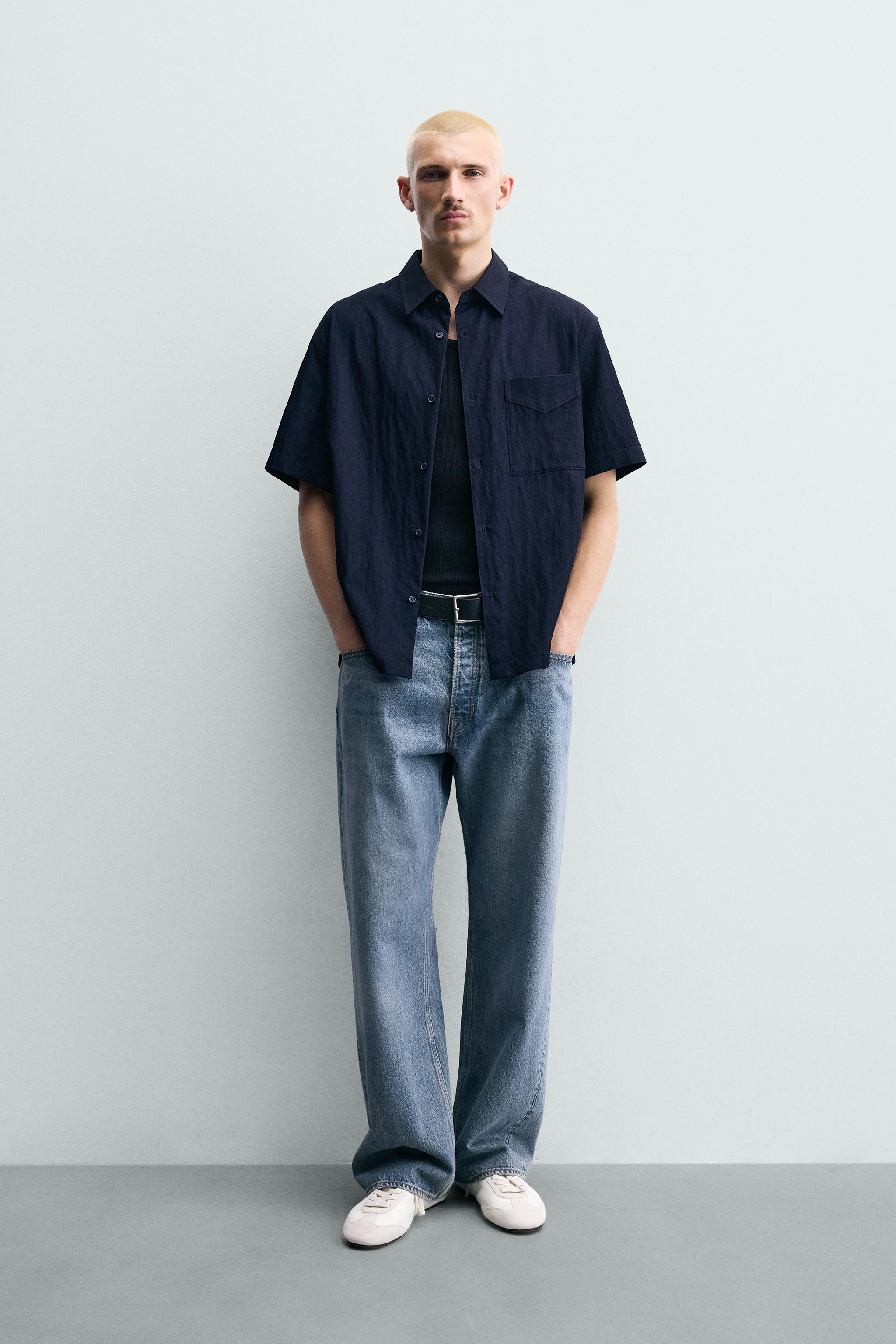 フルイド リラックスフィットシャツ - ブルー | ZARA Japan / 日本