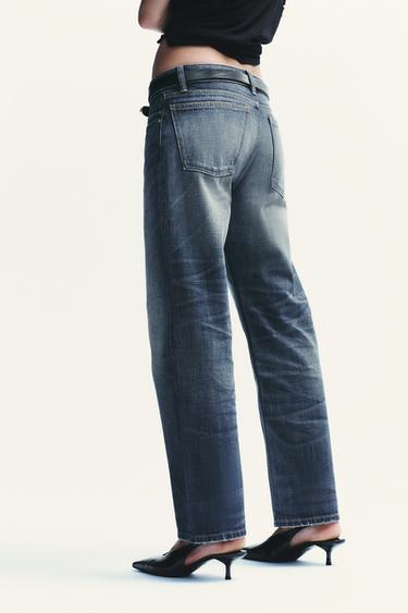 TRF MID-WAIST CROP STRAIGHT LEG JEANS - Navy blue by Zara - Image 5