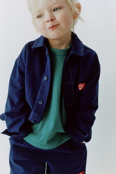 КУРТКА-РУБАШКА С НАШИВКОЙ «СЕРДЦЕ» — ЧЕРНИЛЬНО-СИНИЙ от Zara