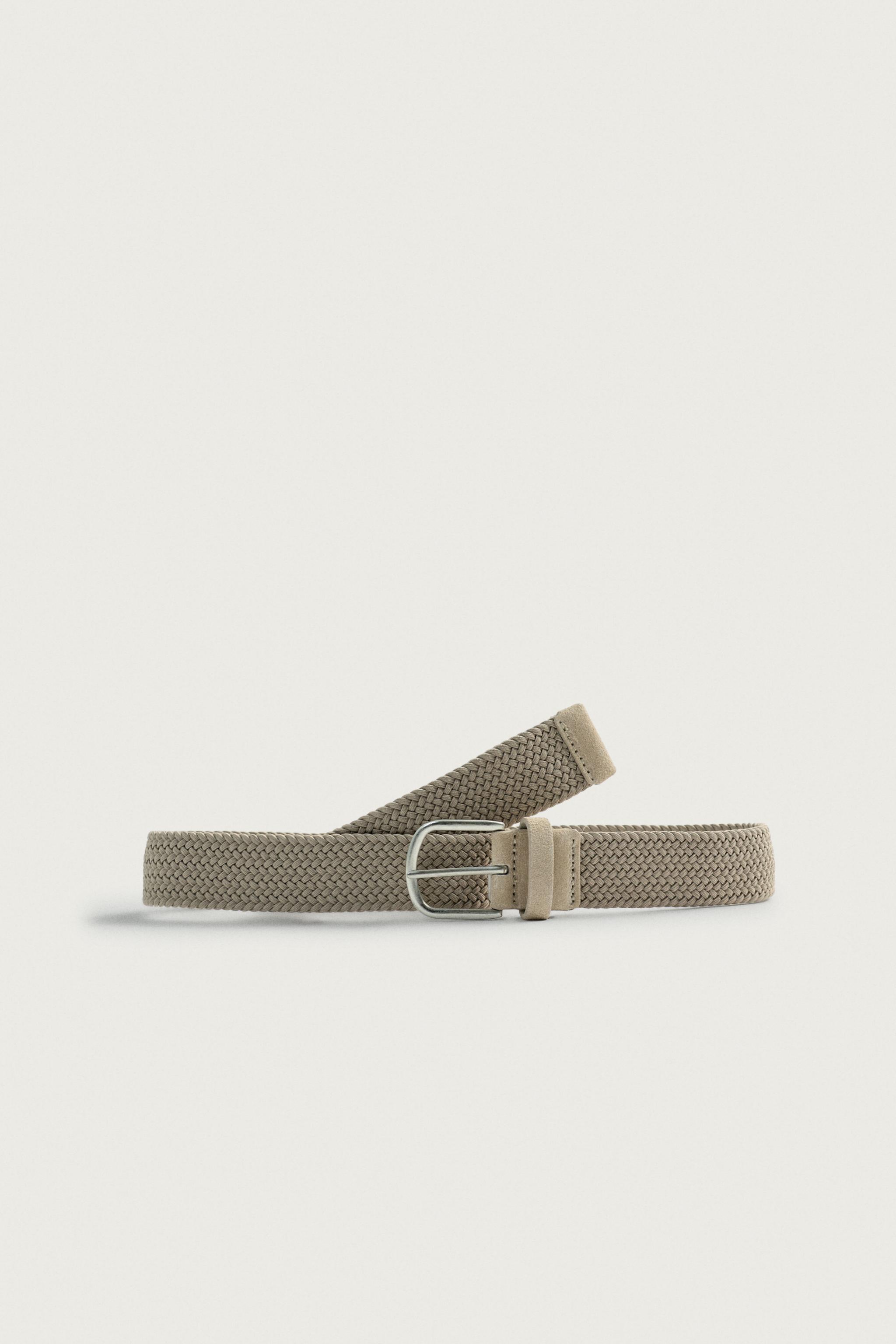 WOVEN STRETCH BELT — Sand