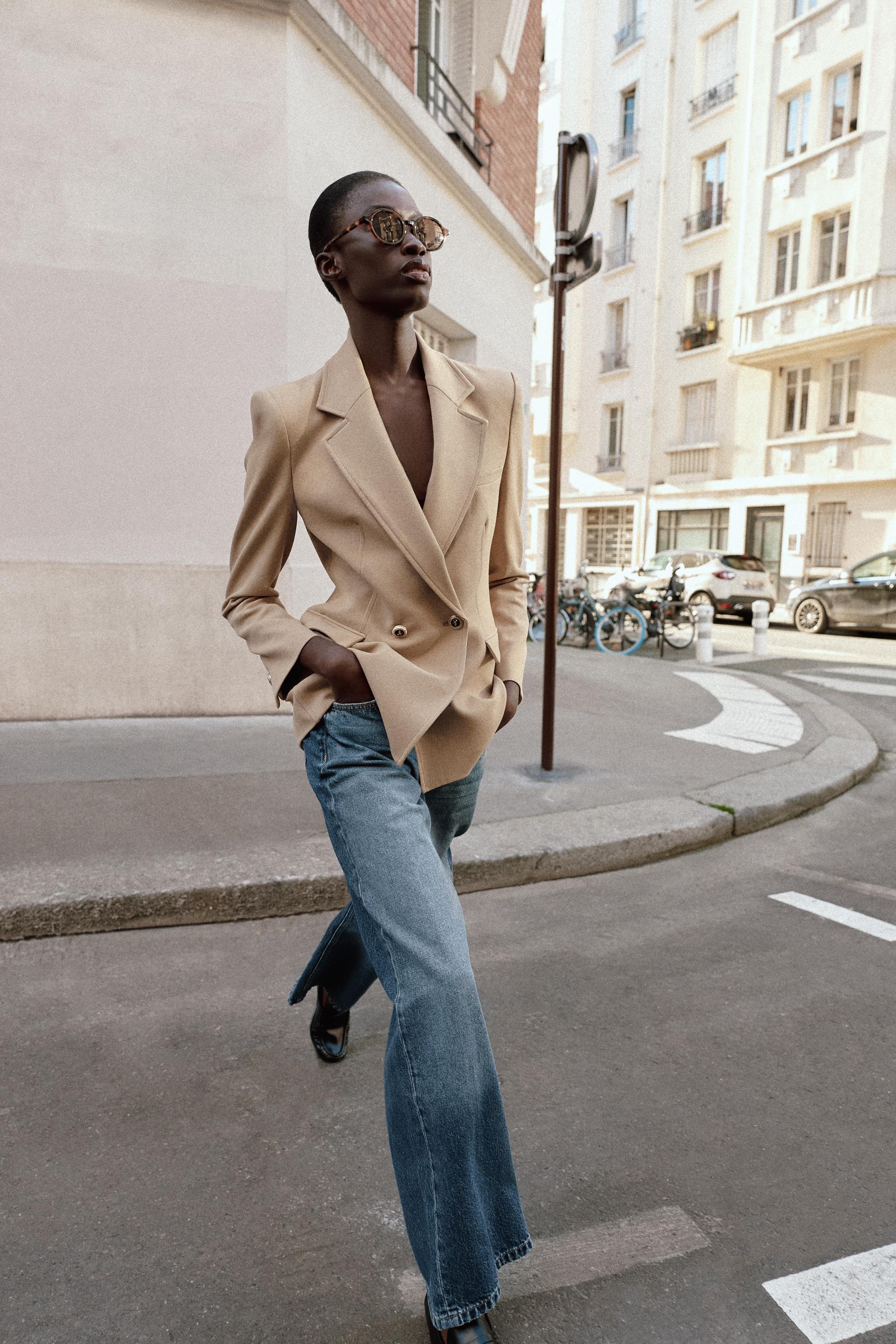 BLAZER CRUZADO COM BOTÕES - castanho | ZARA Brasil