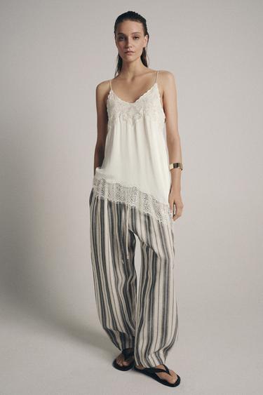 ZW COLLECTION LACE-TRIMMED CAMISOLE TOP - White by Zara