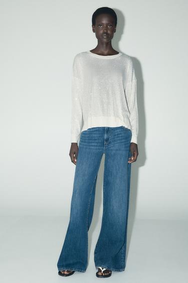 SPARKLY KNIT SWEATER - Beige by Zara