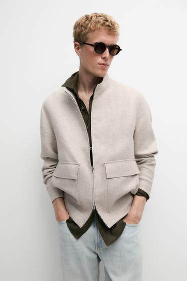 Zara 100% linen total look jacket with pockets - Ecru