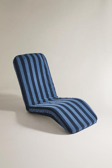 LIEGESTUHLBEZUG FÜR DEN STRAND MIT STREIFEN - Blau von Zara - Bild 0