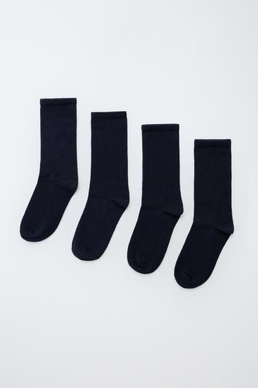 Zara FOUR-PACK OF LONG SOCKS - Navy blue