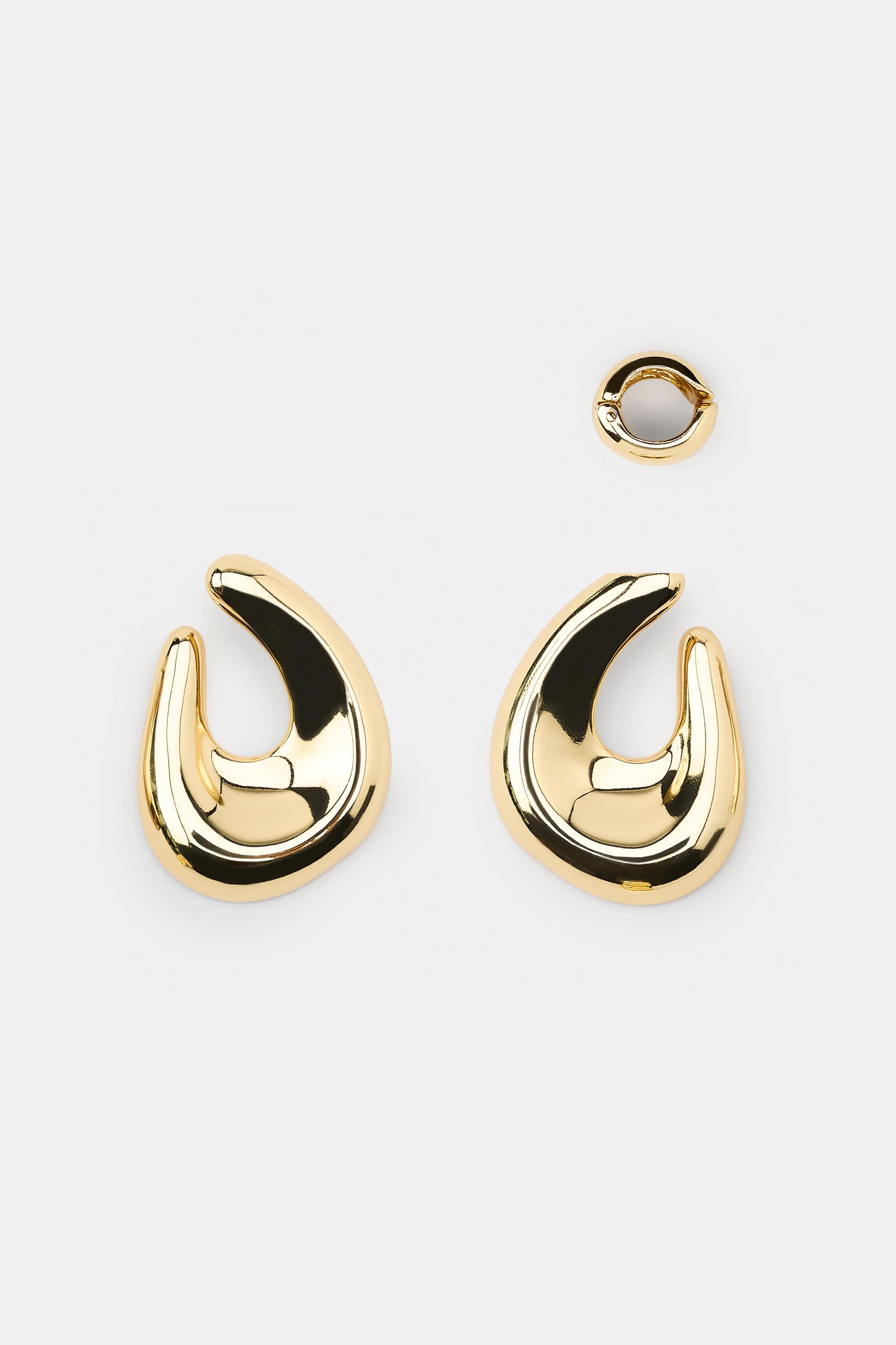 Женские аксессуары Zara PACK OF OPEN HOOP EARCUFF EARRINGS — фото 4