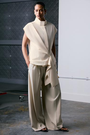 CAMISA FAJÍN ZW COLLECTION - Crema de Zara