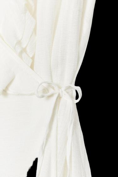 VESTIDO MINI VOLANTES - Blanco de Zara