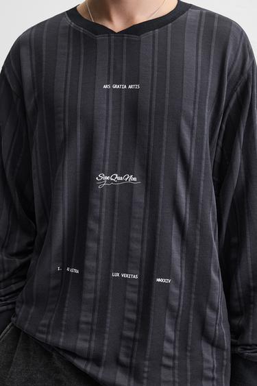 RETRO FOOTBALL TEXTURED SWEATSHIRT - Navy blue by Zara