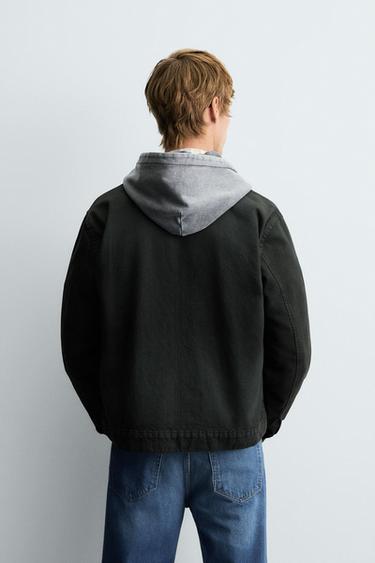 SURCHEMISE EN DENIM ZIPPÉE - Vert de Zara - Image 2