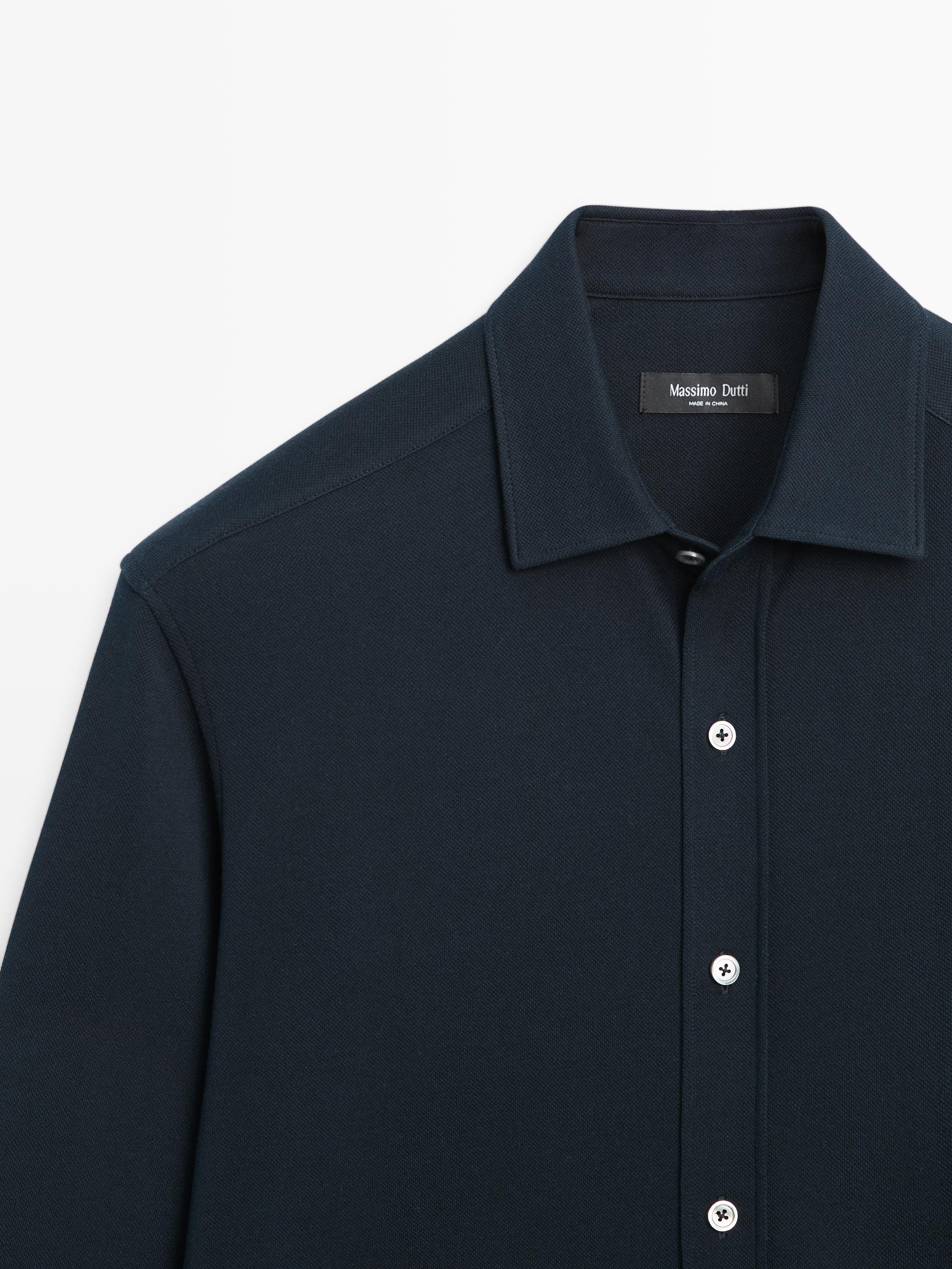 Regular fit melange shirt