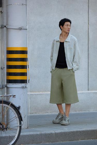 Zara 寬鬆版型條紋襯衫 - 白色