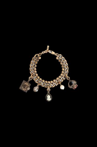 LIMITED EDITION MULTI-CHARM BRACELET - Aged gold by Zara