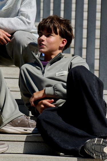 SPORTY KANGAROO POCKET SWEATSHIRT — Khaki 2