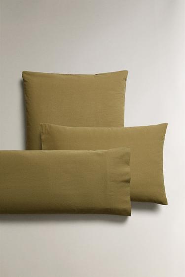 SEERSUCKER PILLOWCASE - Green by Zara - Image 0
