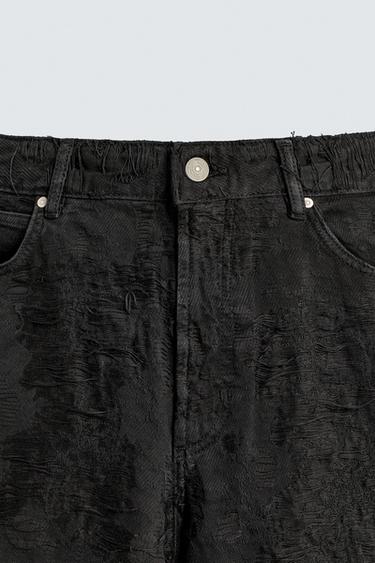 PANTALON JACQUARD TEXTURÉ - Noir de Zara - Image 8