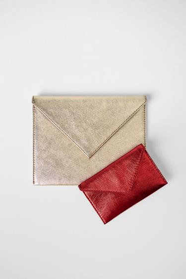LEATHER METALLIC EFFECT DOUBLE CLUTCH KATE MOSS X ZARA - Multicoloured by Zara