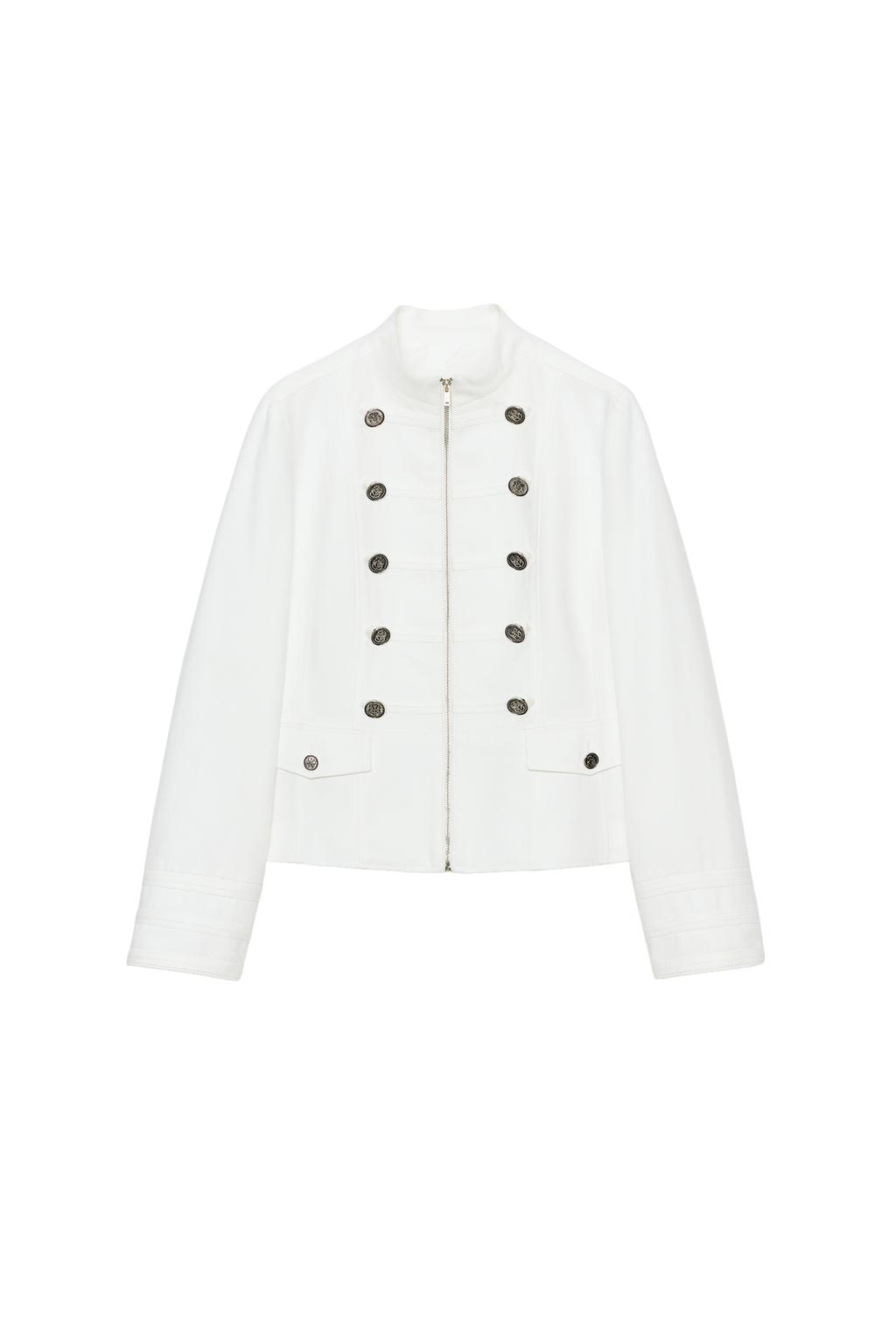 BUTTONED HIGH NECK BLAZER - image 3