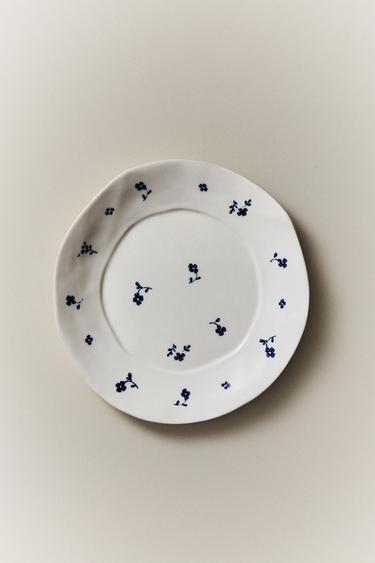 ASSIETTE À DESSERT PORCELAINE FLEUR - Blanc / Bleu marine de Zara - Image 5