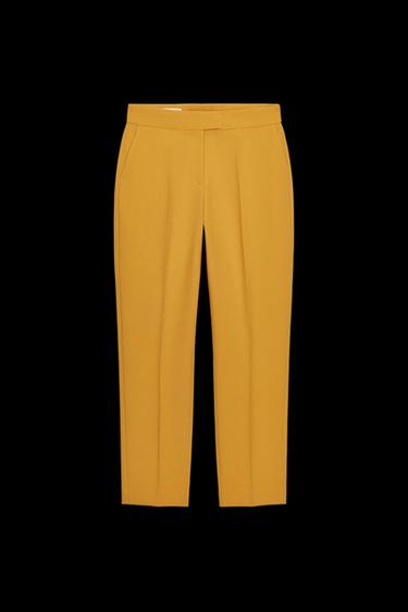 HIGH-WAIST SLIM TROUSERS - Mustard by Zara - Image 0