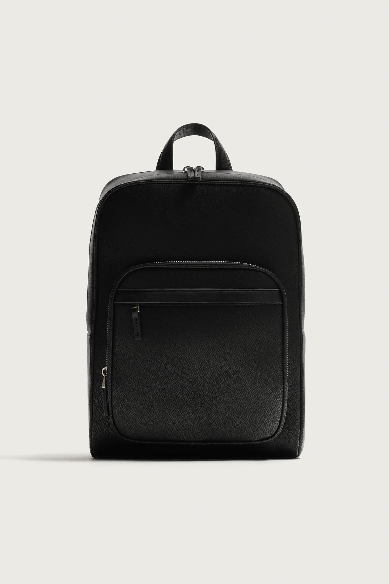 TEXTURED BACKPACK — Black